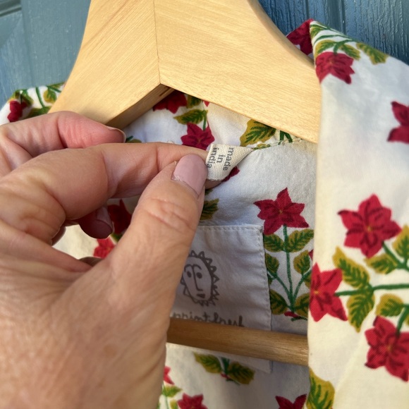 PrintFresh Poinsettia Pajama Top - Picture 9 of 14